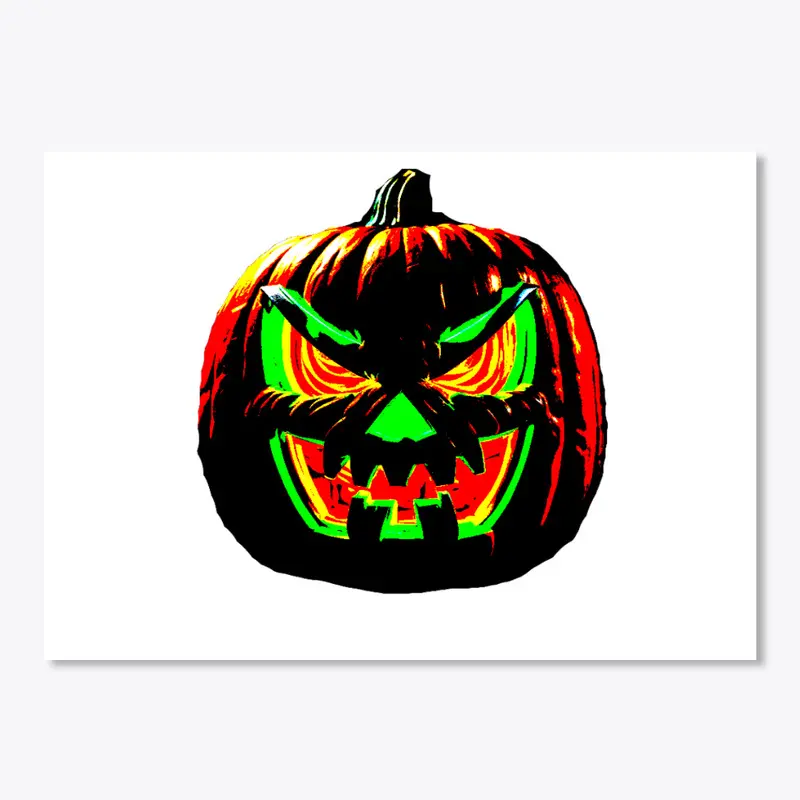 Neon Halloween Pumpkin Jack O' Lantern