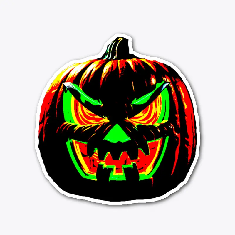 Neon Halloween Pumpkin Jack O' Lantern