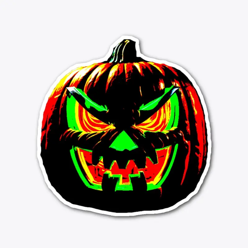 Neon Halloween Pumpkin Jack O' Lantern